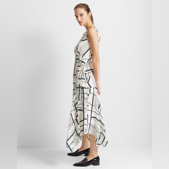 NWT Club Monaco Silk Wrap Dress White Size 00 XS - Picture 4 of 6